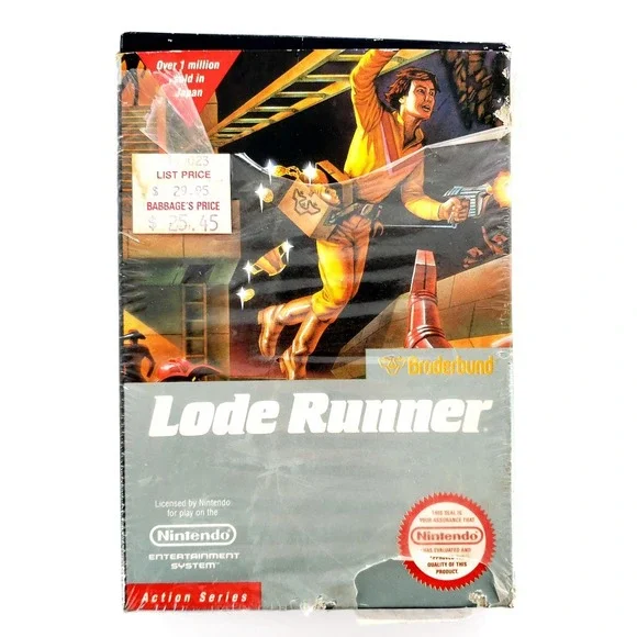 Lode Runner Nintendo NES Authentic 5-Screw Complete Unpunched Tested & Works